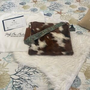 Holy Cow Couture Brown and White Crossbody Bag